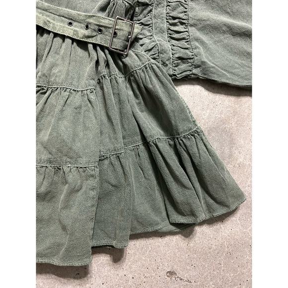 Free People Hampton Belted Mini Dress Crystal Kelp Green Sz L - Picture 6 of 7